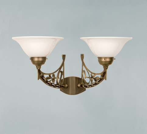 Berliner Messinglampen - AD532-22op B - Wandlamp Augusta 2-lichts
