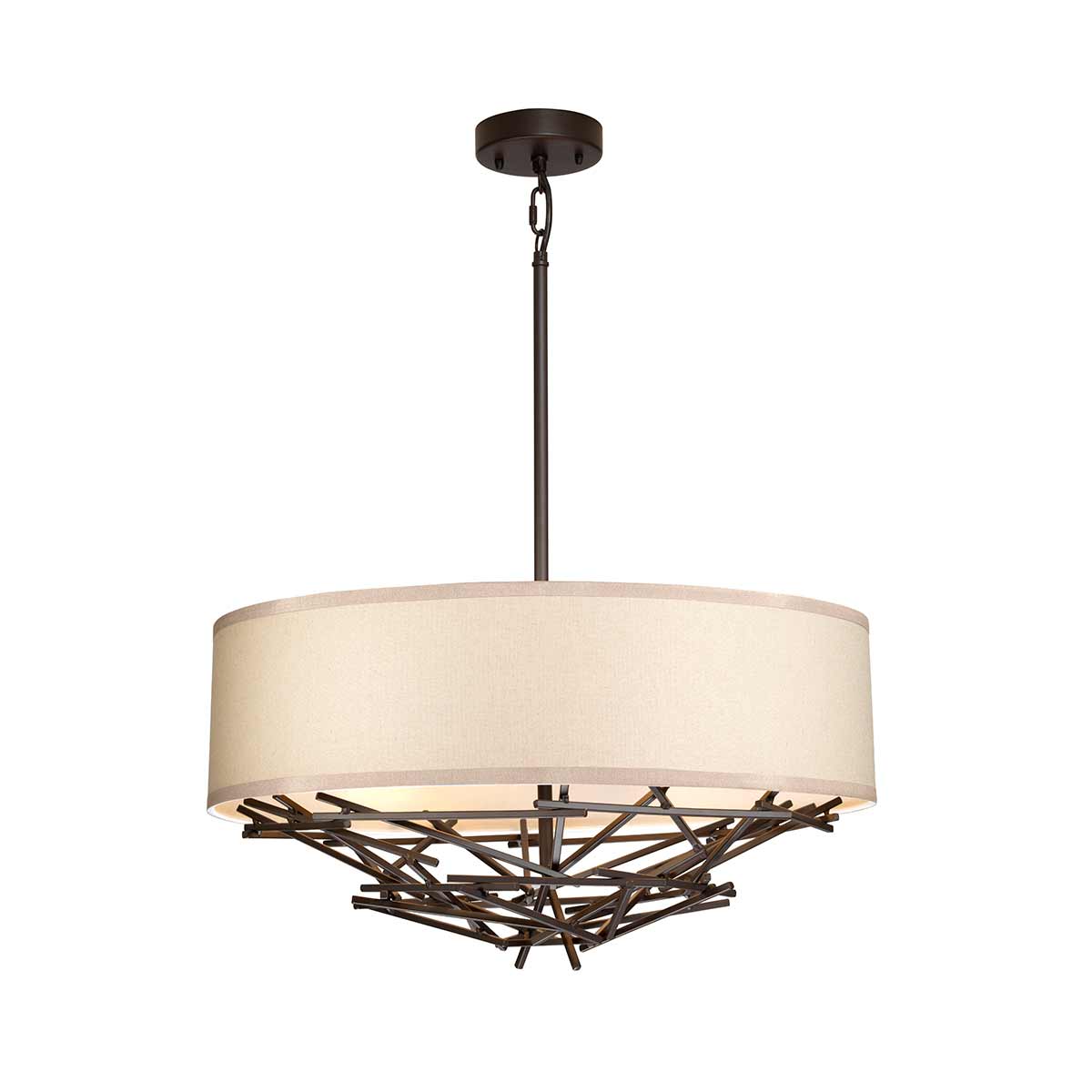 Elstead - TAIKO-4P - Taiko 4 lichtgevende hanglamp - Oud brons