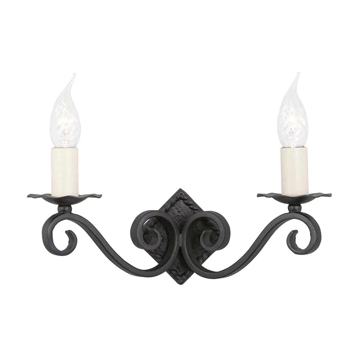Elstead - RY2A-BLACK - Rectory 2 Light Wall - Schwarz, Gusseisen