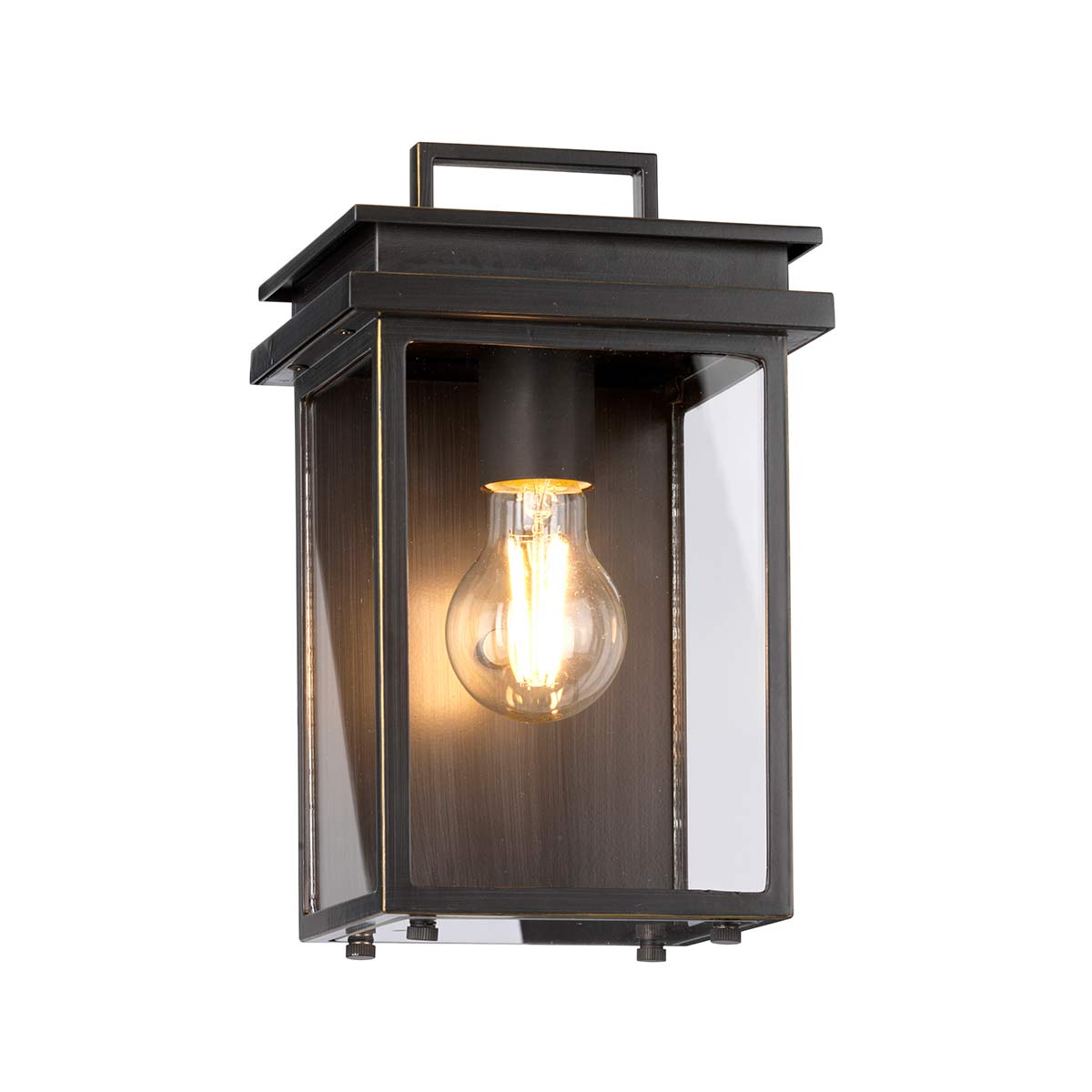 Elstead - FE-GLENVIEW-S - Glenview 1 lichte kleine wandlantaarn - antiek brons