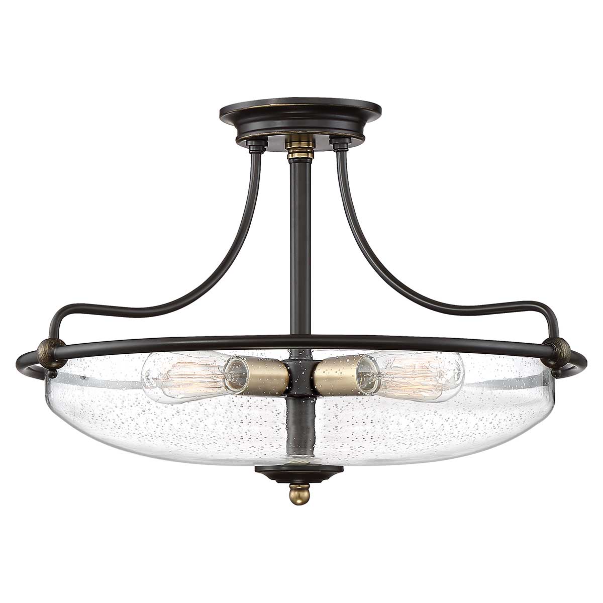 Elstead - QZ-GRIFFIN-SFM-C-PNAB - Griffin 4-lichts semi-flush - Palladian Bronze met Weathered Brass accenten
