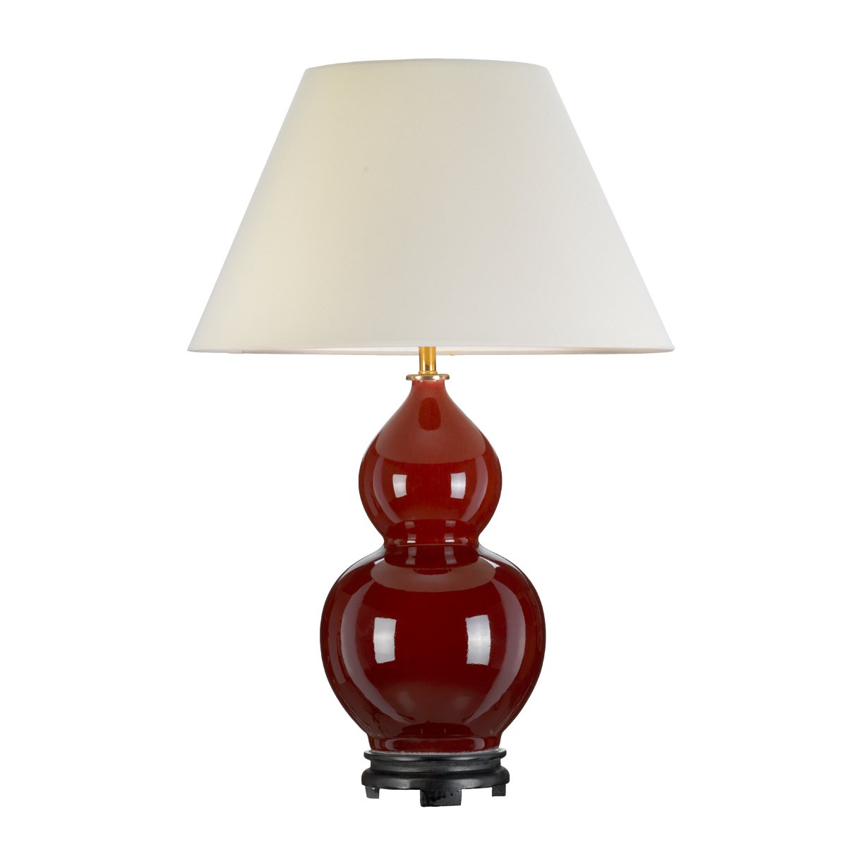 Elstead - DL-HARBIN-TL-OXB - Harbin Gourd 1 Light Tischlampe mit hohem Empire - Oxblood mit Off-White Schirm