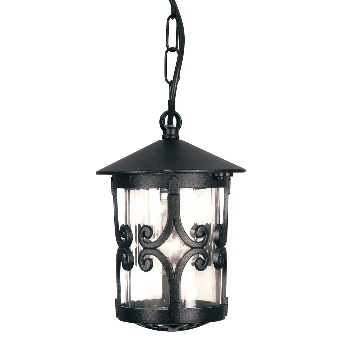 Elstead - BL13B-BLACK - Hereford 1-lichts veranda-kettinglantaarn - Zwart