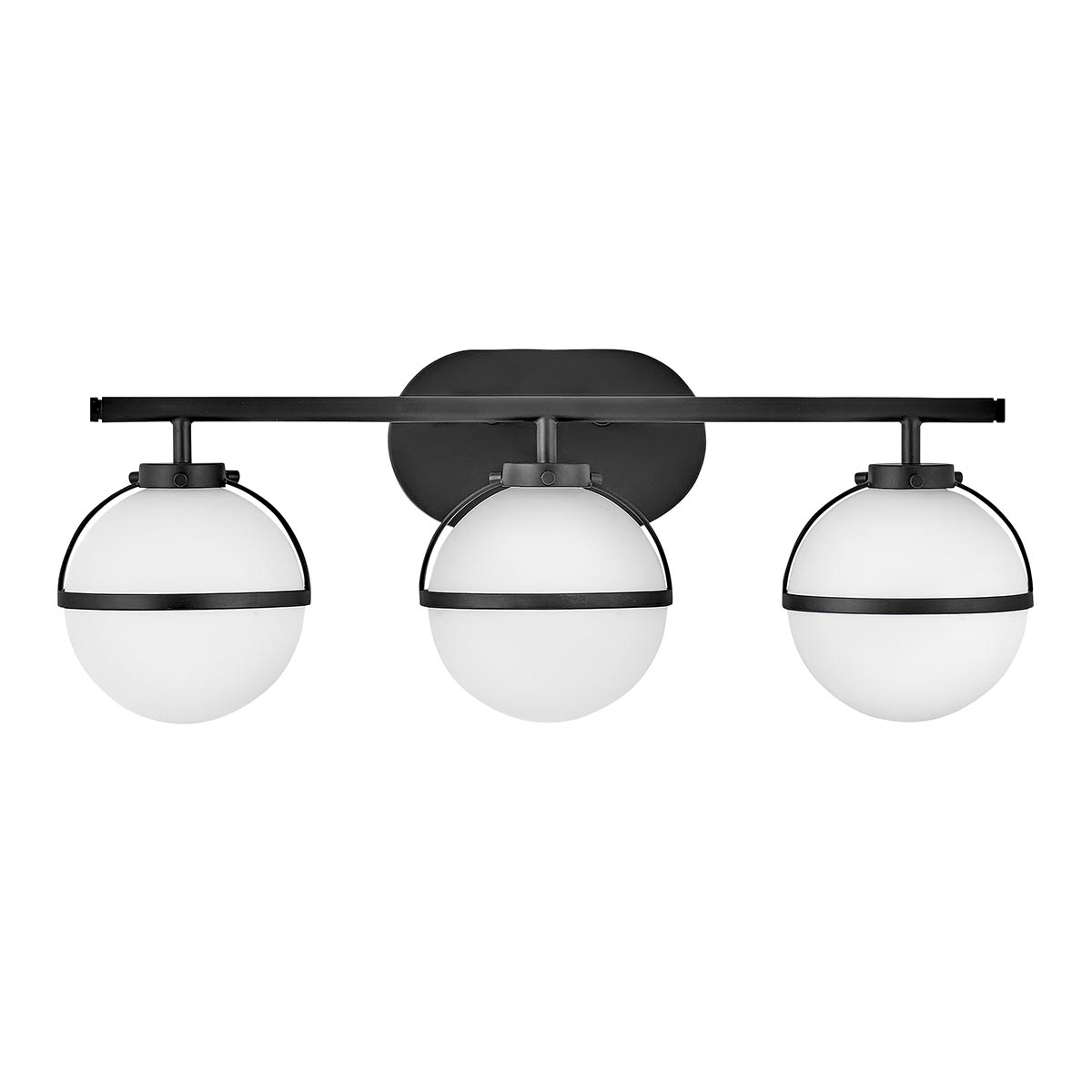 ElsteadHollis 3 Light Wandleuchte - Schwarz, Stahl, Opalglas