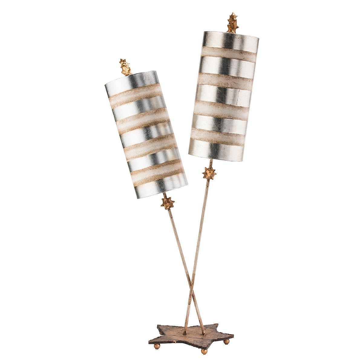 ElsteadNessel Luxe tafellamp - bladzilver en crème