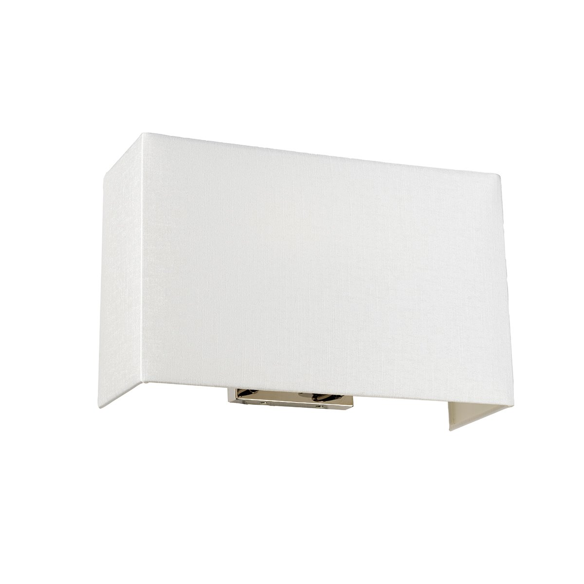 Elstead - DL-RILEY-L-IV-PC - Riley Large Rectangular Wall Light met achterplaat van gepolijst chroom en ivoorkleurige lampenkap
