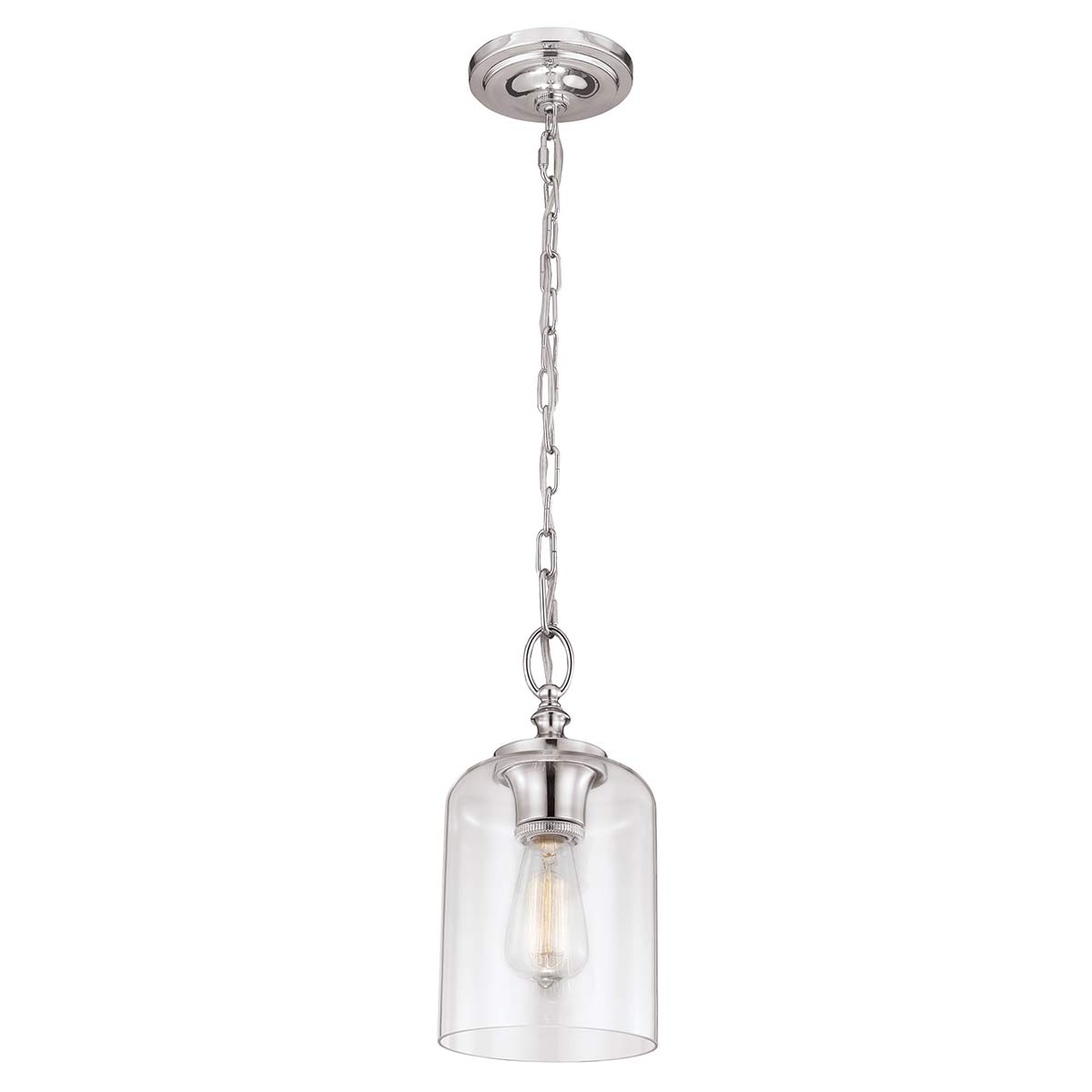 Elstead - FE-HOUNSLOW-P-PN - Hounslow 1 Light Pendelleuchte Nickel poliert - Nickel poliert