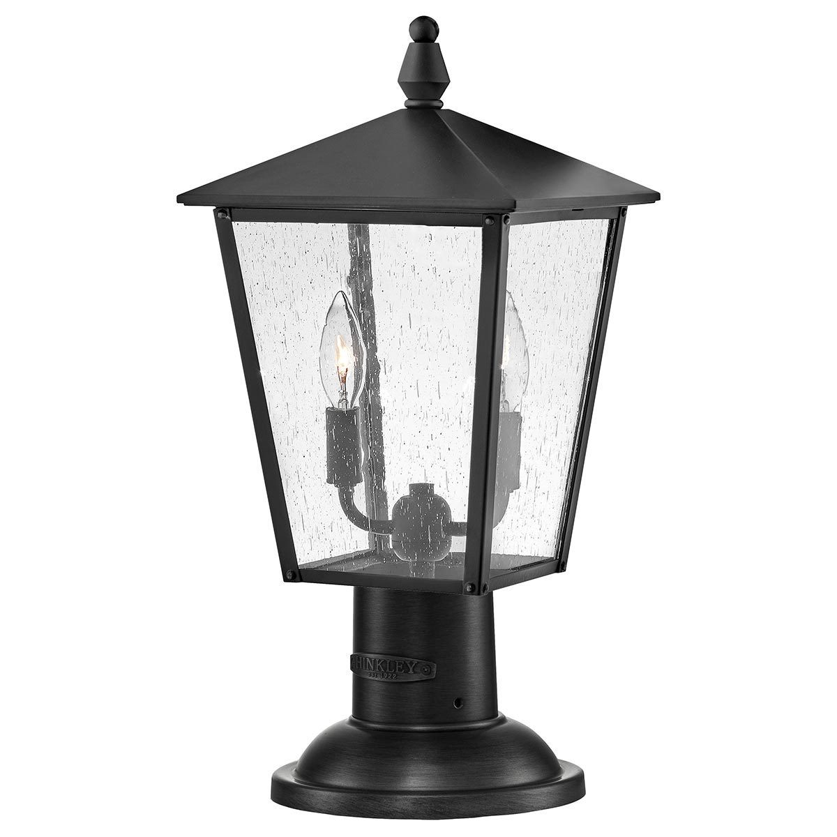 Elstead - HK-HUNTERSFIELD3-M-BK - Huntersfield 2-lichts middelgrote sokkellantaarn - zwart