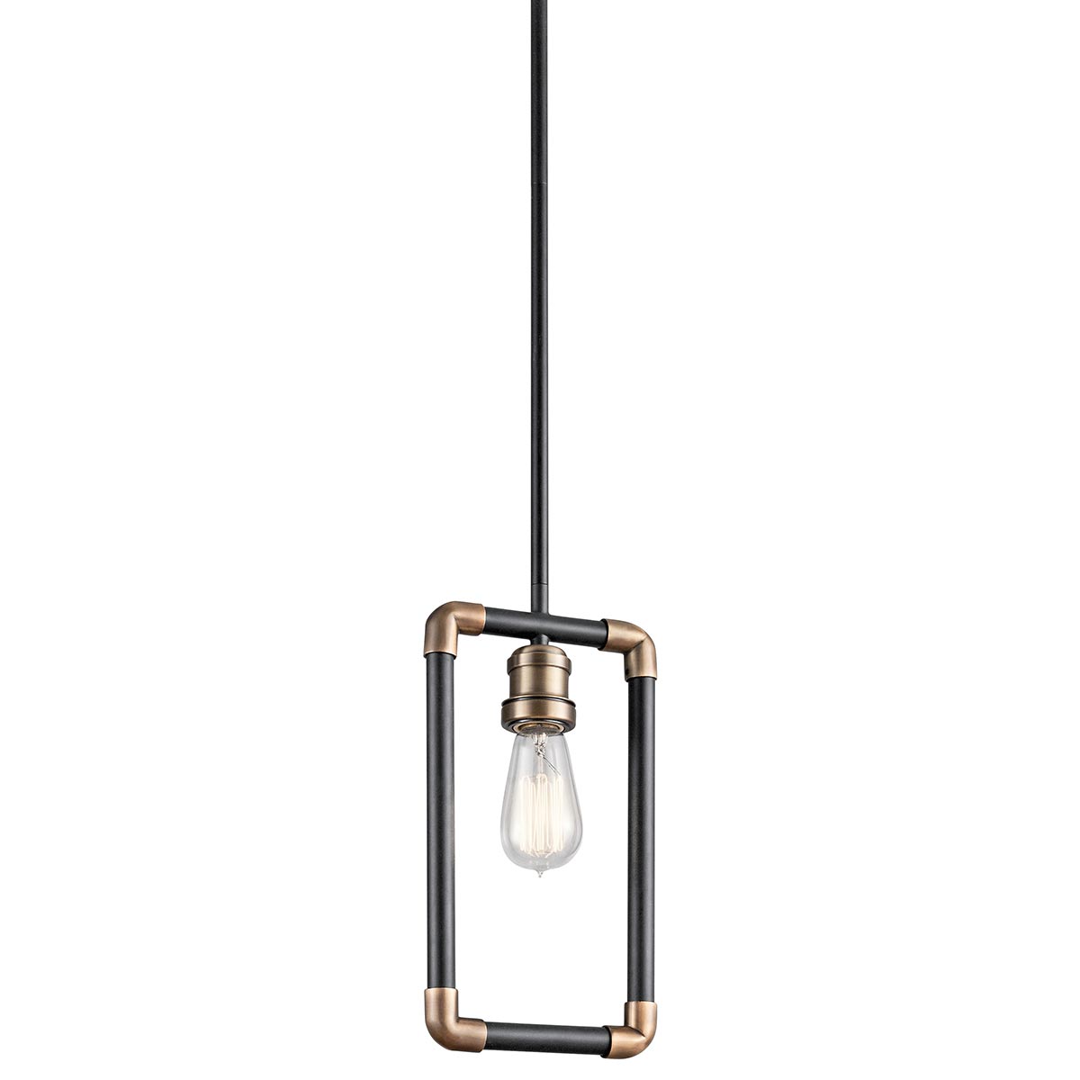 Elstead - KL-IMAHN-MP - Imahn 1-lichts mini hanglamp - zwart en naturel messing