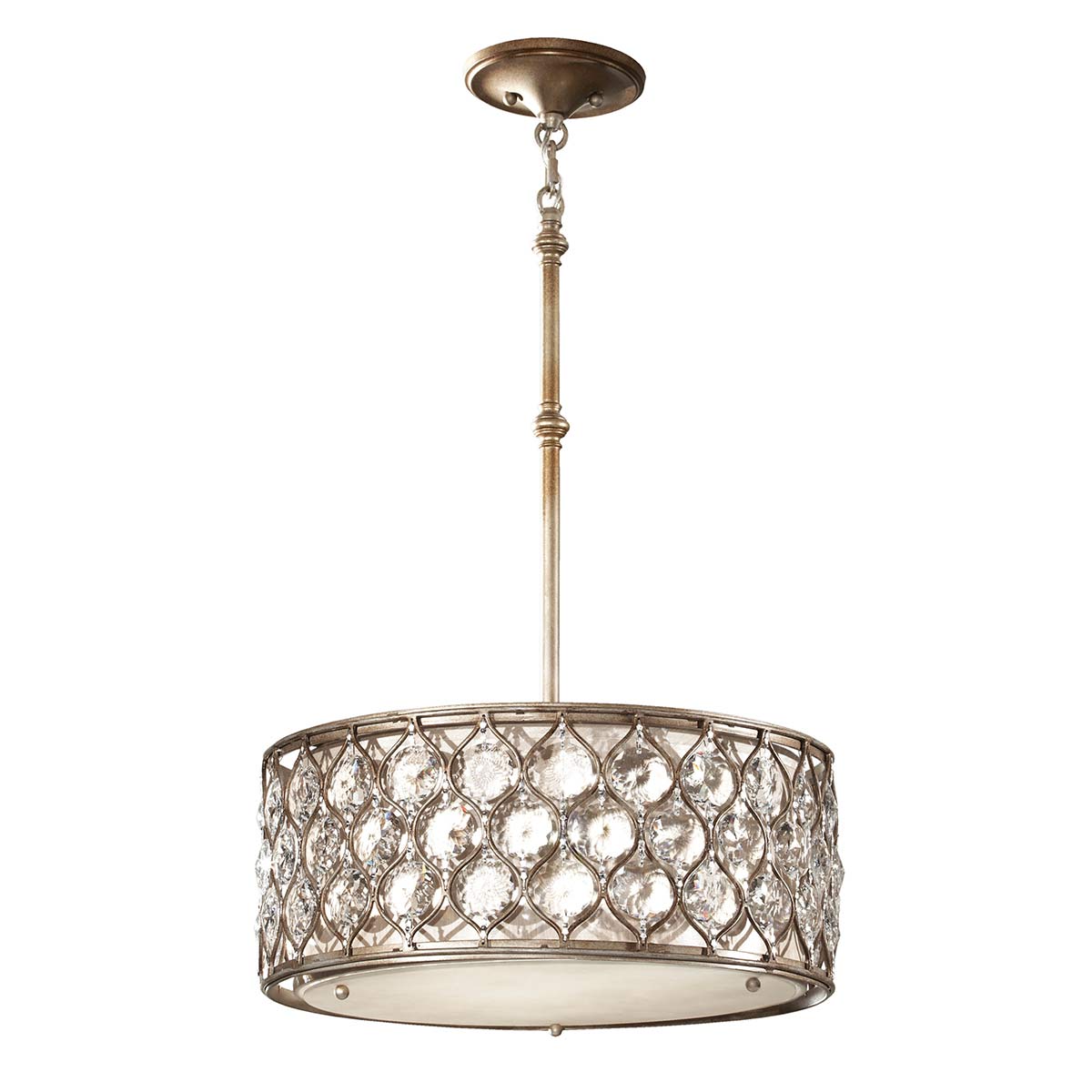 Elstead - FE-LUCIA-B - Lucia 3 hanglamp - Gebruneerd zilver