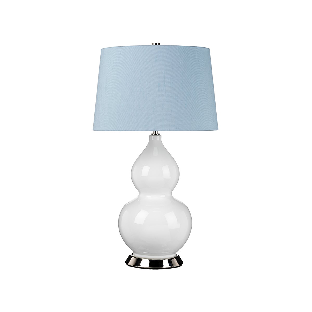 Elstead - ISLA-PN-TL-BLUE - Isla 1 Light tafellamp - Gepolijst nikkel, Wit, Blauw met Liberty Blue lampenkap