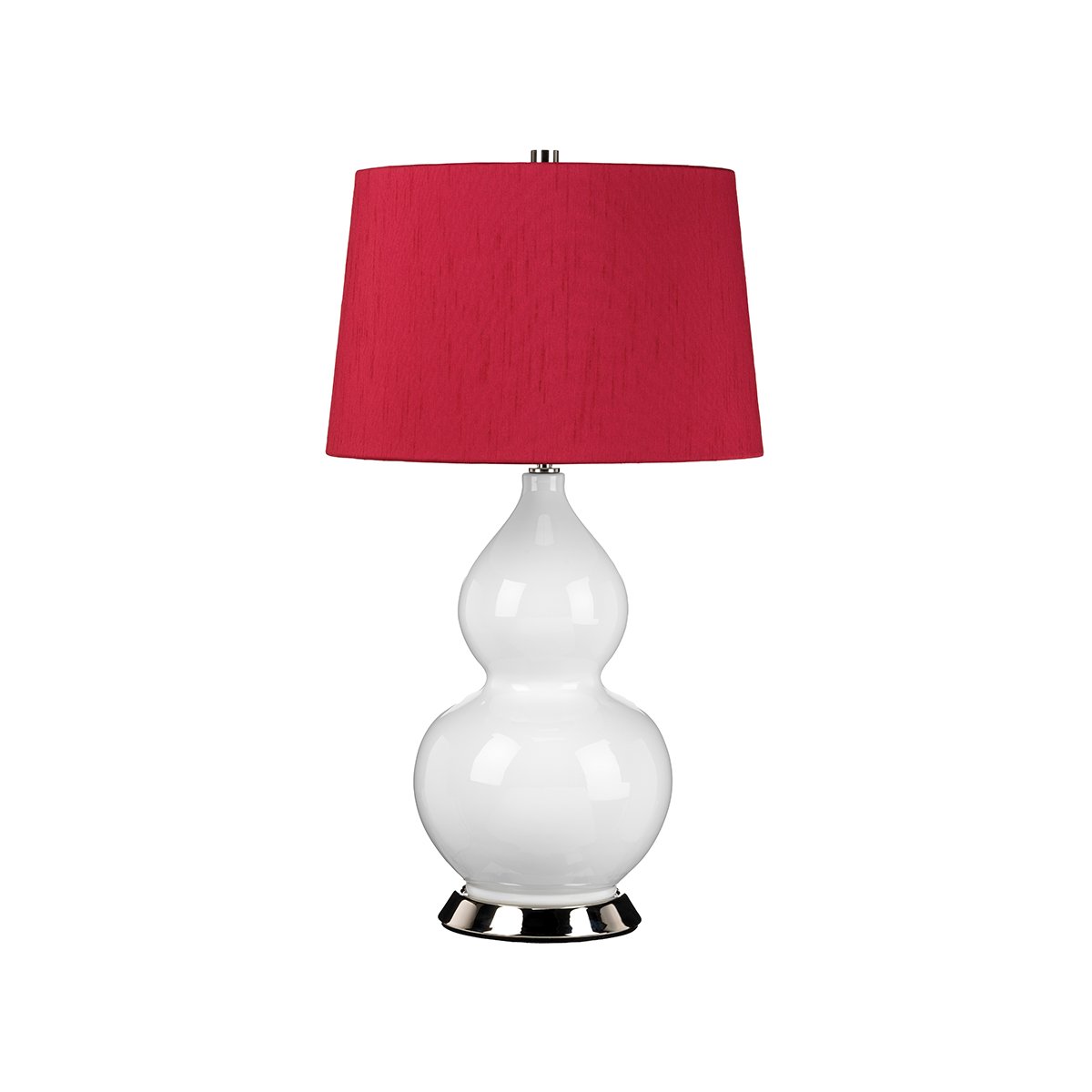 Elstead - ISLA-PN-TL-RED - Isla 1-lichts tafellamp - gepolijst nikkel, wit, rood met rode Beetroot-kap