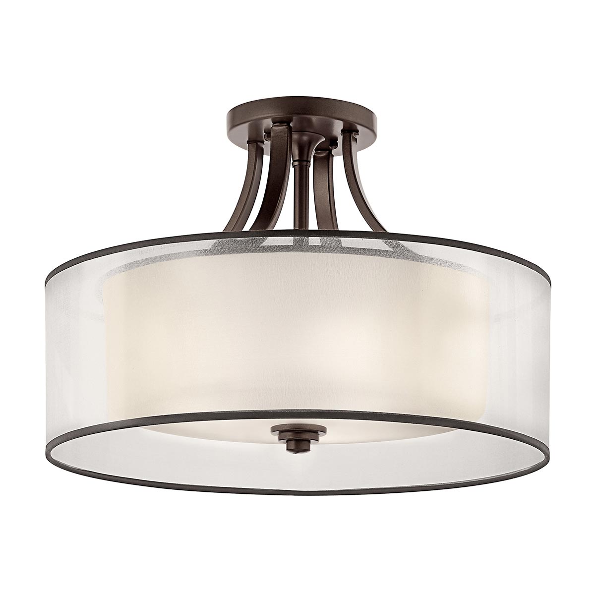 ElsteadLacey 4-lichts semi-plafondlamp - Mission Bronze