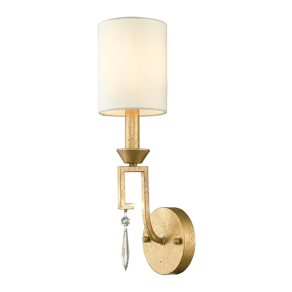 Elstead - GN-LEMURIA1 - Lemuria 1 lichte wandlamp - Distressed Gold, ivoorkleurige kap