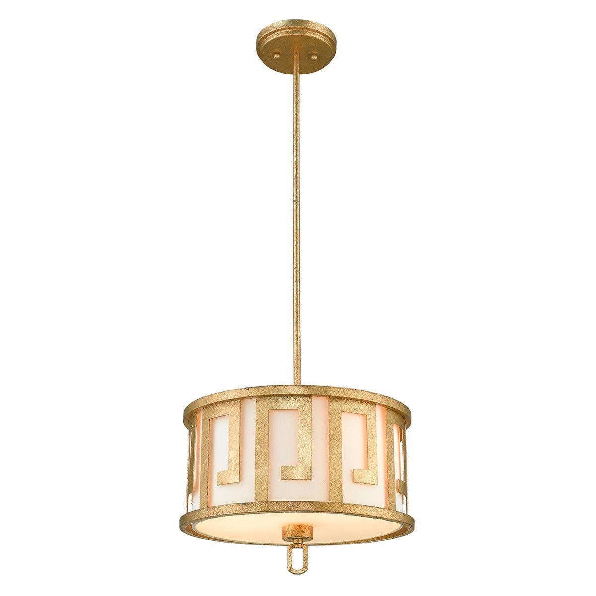 Elstead - GN-LEMURIA-P-M - Lemuria 2 Light Medium Hanglamp - Distressed Gold, ivoorkleurige kap