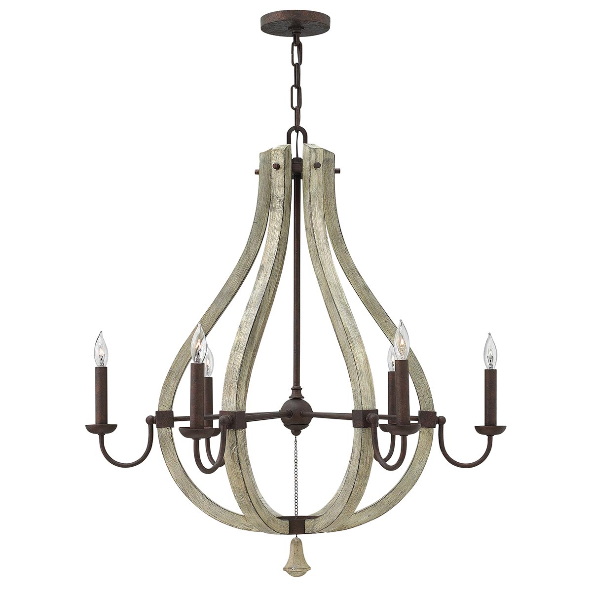 Elstead - HK-MIDDLEFIELD6 - Middlefield 6 Light Chandelier - Iron Rust