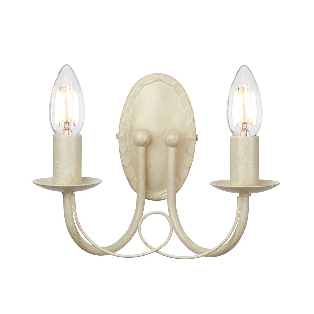 Elstead - MN2-IV-GOLD - Minster 2 Light Wall Light - Ivory/ Gold Patina