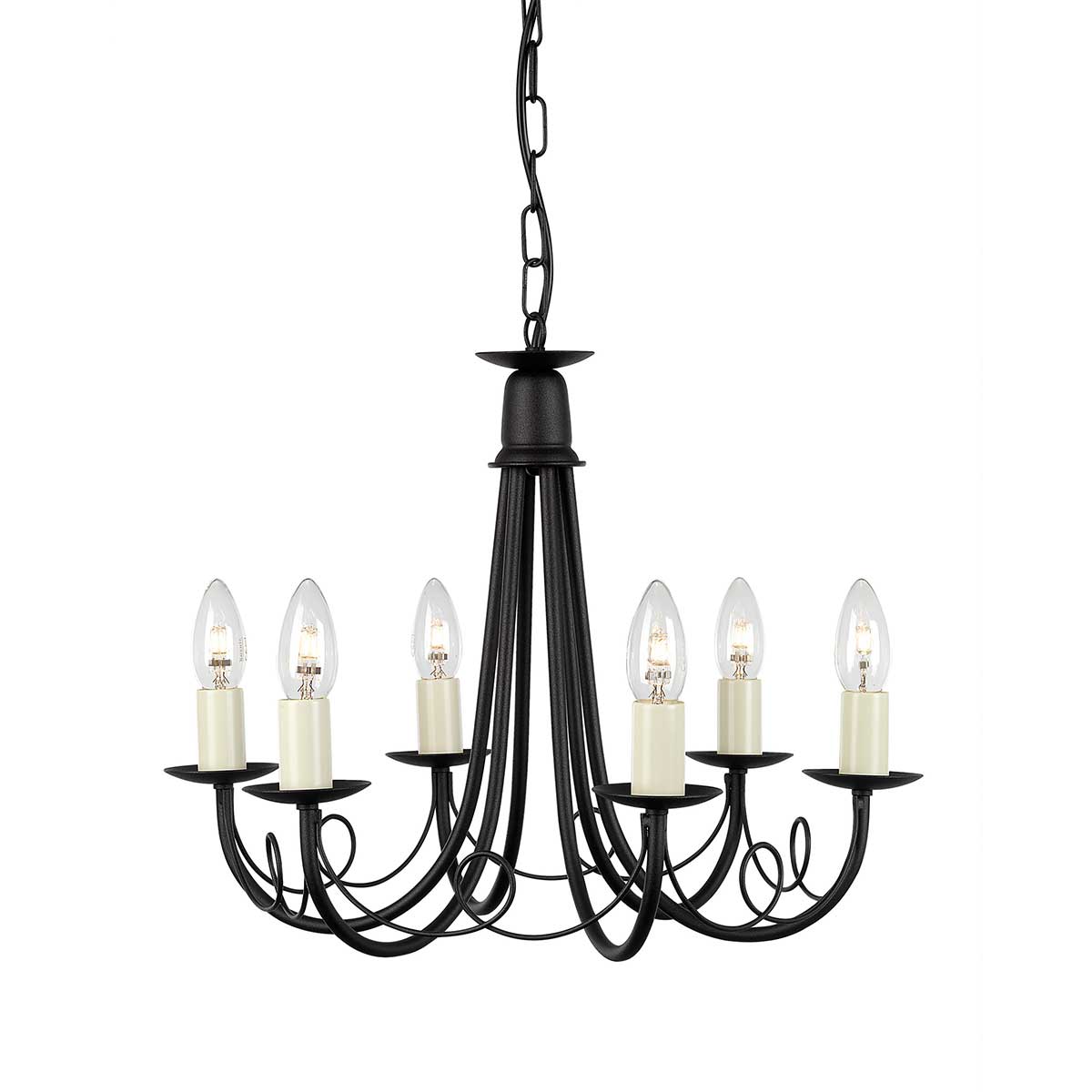 ElsteadMinster 6 Light Chandelier - Black