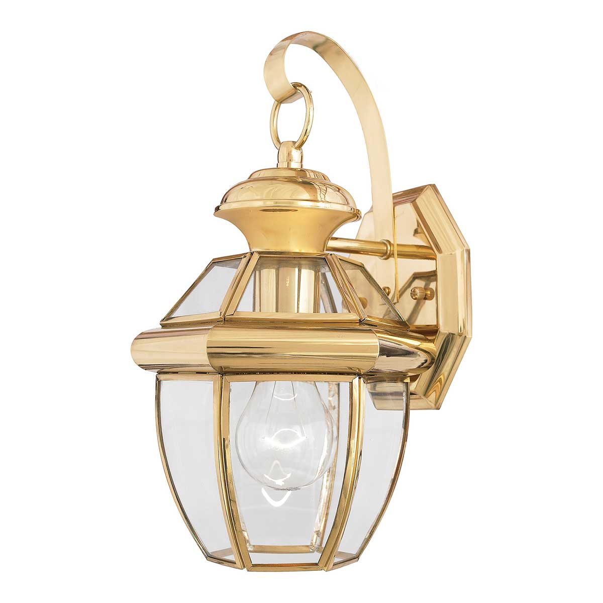 Elstead - QZ-NEWBURY2-S-PB - Newbury 1 Light Small Wall Lantern - Lacquered Polished Brass