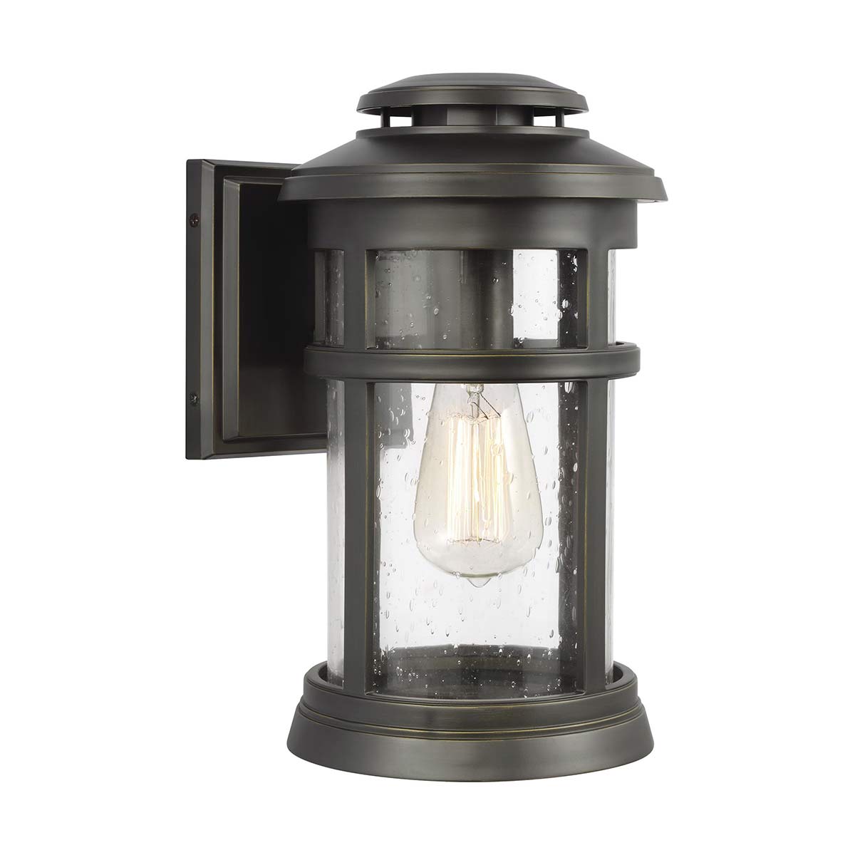 ElsteadNewport 1 Light Medium Wall Lantern - Antique Bronze
