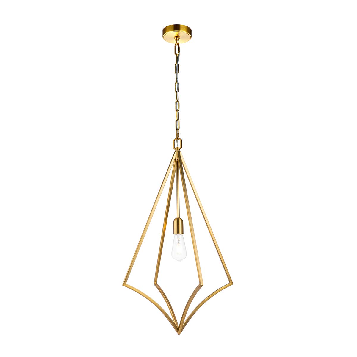 ElsteadNico 1 licht grote hanglamp - gepolijst messing