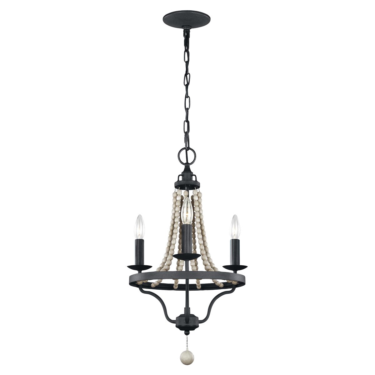 Elstead - FE-NORI3-DWZ - Nori 3 Light Chandelier - Dark Weathered Zinc with Driftwood Grey