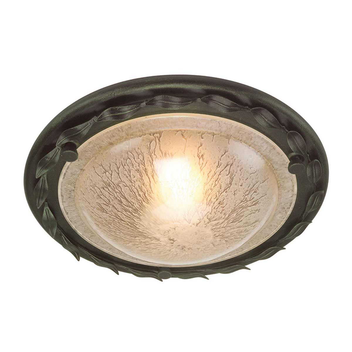 ElsteadOlivia 1 Light Flush - Zwart/Gouden patina