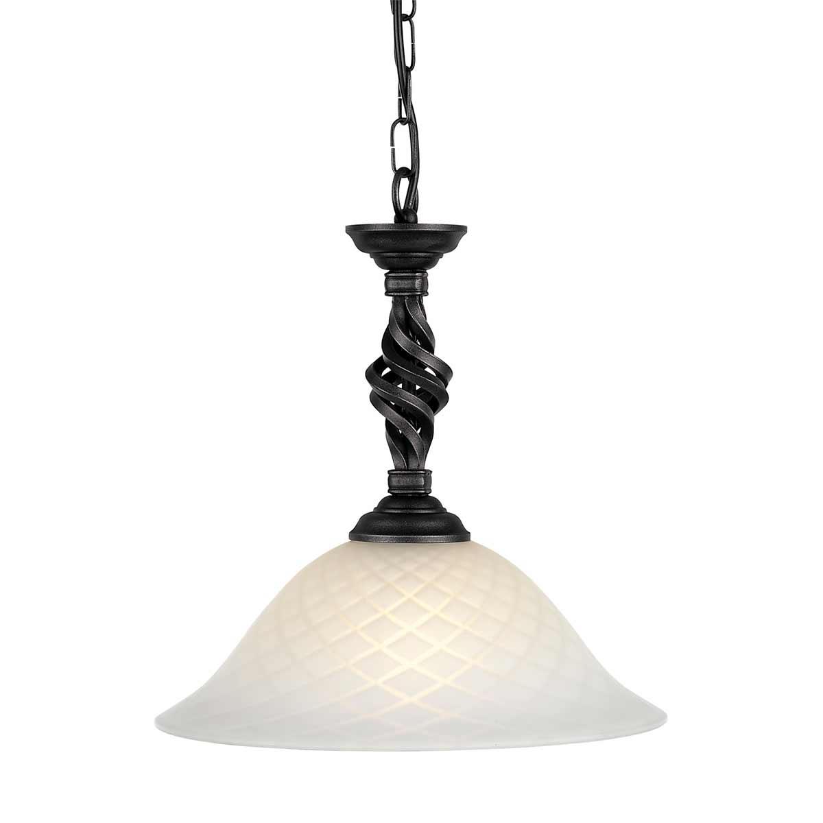 Elstead - PB-P-BLACK - Pembroke 1 lichte hanglamp - Zwart