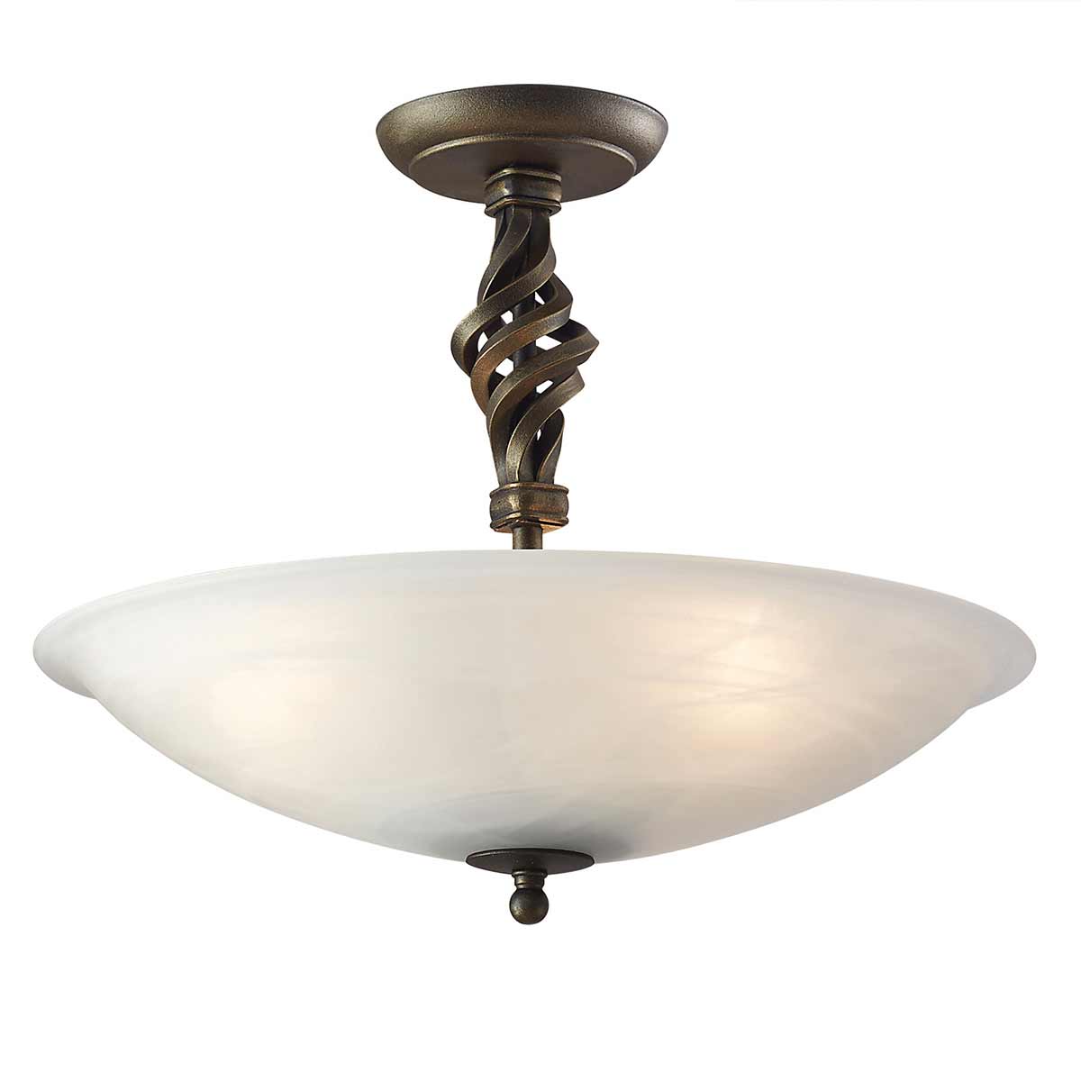 ElsteadPembroke 3 Light Semi-Flush - Zwart/Goud