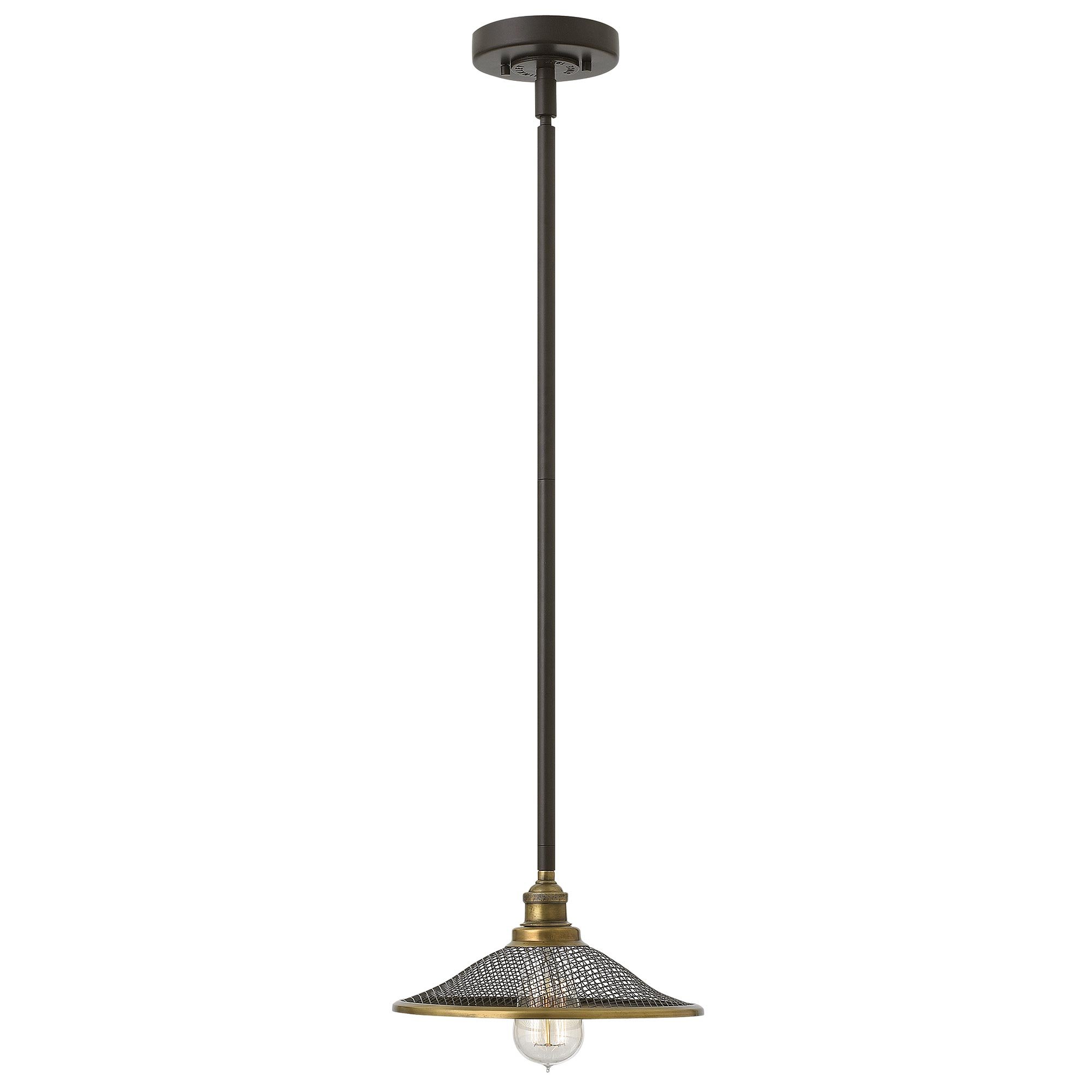 Elstead - HK-RIGBY-P-KZ - Rigby 1 lichtgevende hanglamp - Buckeye Bronze en Messing