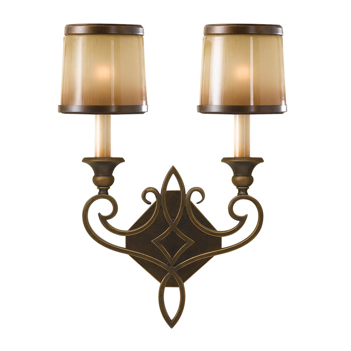 Elstead - FE-JUSTINE2-B - Justine 2-licht wandlamp - verticaal - Astral Bronze
