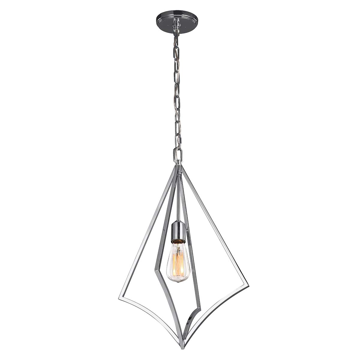 Elstead - FE-NICO-P-M-CH - Nico 1-lichts middelgrote hanglamp - gepolijst chroom