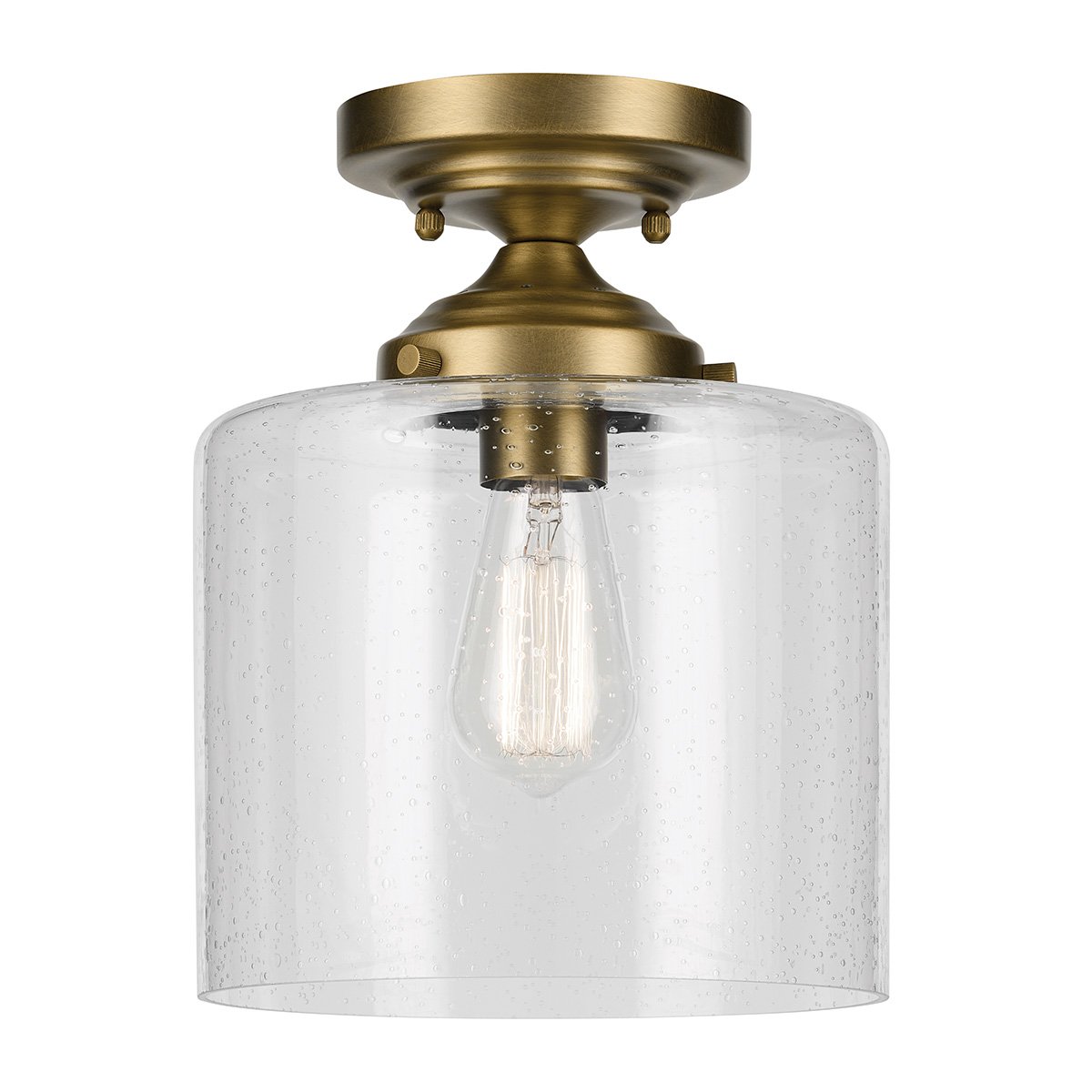 Elstead - KL-WINSLOW-SF-NBR - Kichler Winslow 1 lt plafond semi-inbouw - natuurlijk messing