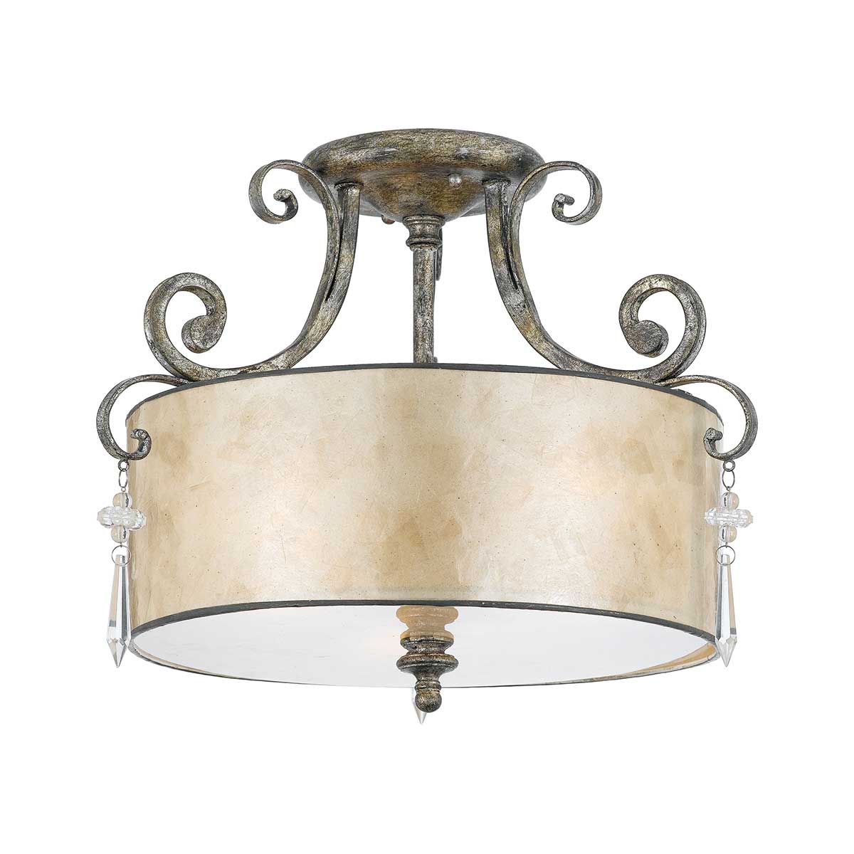 Elstead - QZ-KENDRA3 - Kendra 3 Light Semi-Flush Light - Silber meliert