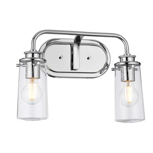 Braelyn 2-lichts wandlamp - gepolijst chroom