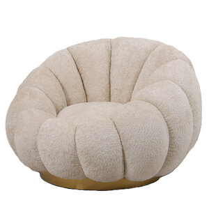Daisy fauteuil crème Euphoria 2 gouden sokkel
