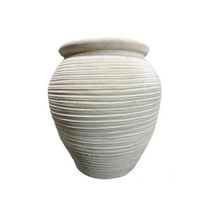 Bain Beige Terrakotta ronde pot lijnen groot