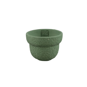 Hillie Green ronde cementen pot ruw oppervlak S