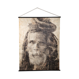 Alexy Beige Samengesteld papier schilderij man dreadlocks