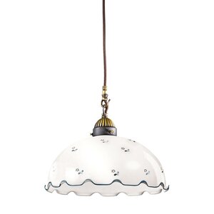 Hanglamp NONNA, oud messing, strooibloemen blauw D 30 cm, min. hoogte 36 cm, max. hoogte 176 cm, 1-lamps, E27, 75 W von KOLARZ-Austrolux Leuchten