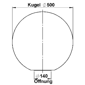 G76, bol, opaal, d = 500 mm PE