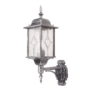 Wexford 1 Light Up Wandlaterne - Schwarz/Silber von Elstead