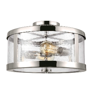Harrow 2-lichts semi-flush - gepolijst nikkel von Elstead