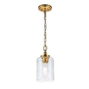 Hounslow 1 leichte Mini-Hängeleuchte - Brüniertes Messing von Elstead