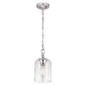 Hounslow 1 Light Pendelleuchte Nickel poliert - Nickel poliert von Elstead