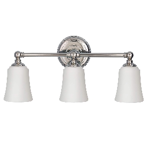 Huguenot Lake 3-lichts wandlamp - Gepolijst chroom von Elstead