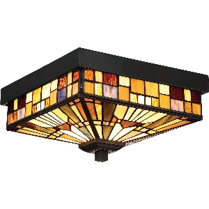 Inglenook 2-lichts buitenplafondlamp - Valiant Bronze von Elstead