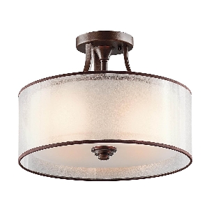 Lacey 3 Light Small Semi-Flush - Mission Bronze von Elstead