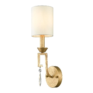 Lemuria 1 lichte wandlamp - Distressed Gold, ivoorkleurige kap von Elstead