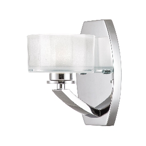 Meridian 1-lichts wandlamp - Gepolijst chroom